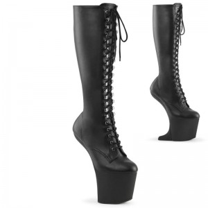 Botas Hasta La Rodilla Pleaser Craze-2023 Vegan Leather Mujer Negras | ESPAÑA WKIBE