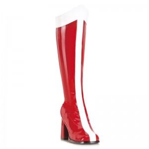 Botas Hasta La Rodilla Pleaser Gogo-305 Mujer Rojas Blancas | ESPAÑA GLZNM