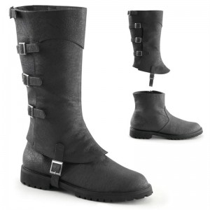 Botas Hasta La Rodilla Pleaser Gotham-105 Vegan Leather Hombre Negras | ESPAÑA GAHMV