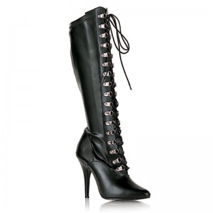 Botas Hasta La Rodilla Pleaser Seduce-2024 Vegan Leather Mujer Negras | ESPAÑA IKYOF