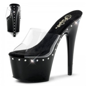 Chanclas De Plataforma Pleaser Adore-701LS Mujer Negras | ESPAÑA YLVGZ