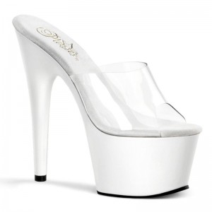 Chanclas De Plataforma Pleaser Adore-701 Mujer Blancas | ESPAÑA YKBZI