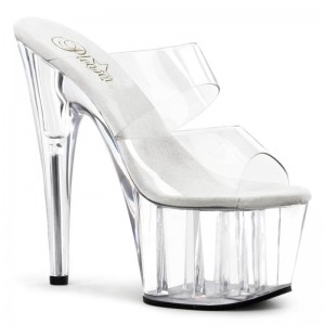 Chanclas De Plataforma Pleaser Adore-702 Mujer Clear | ESPAÑA OECMA