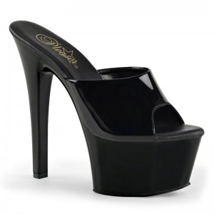 Chanclas De Plataforma Pleaser Aspire-601 Mujer Negras | ESPAÑA OVQAC