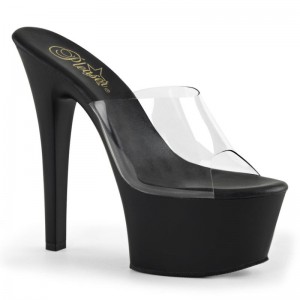 Chanclas De Plataforma Pleaser Aspire-601 Mujer Negras | ESPAÑA SQZWF