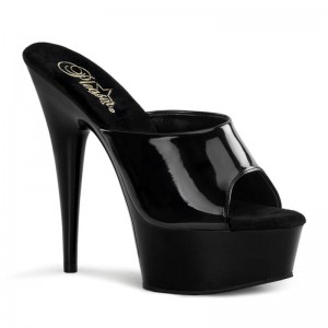 Chanclas De Plataforma Pleaser Delight-601 Mujer Negras | ESPAÑA VXKHG