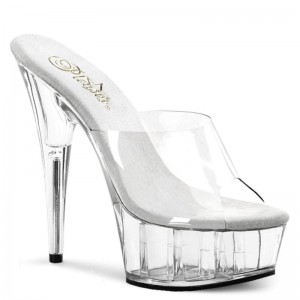 Chanclas De Plataforma Pleaser Delight-601 Mujer Clear | ESPAÑA HWEBP