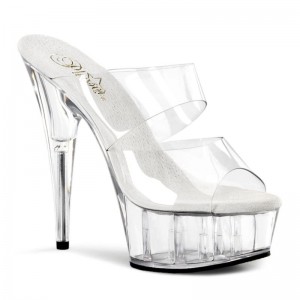 Chanclas De Plataforma Pleaser Delight-602 Mujer Clear | ESPAÑA PLHDS