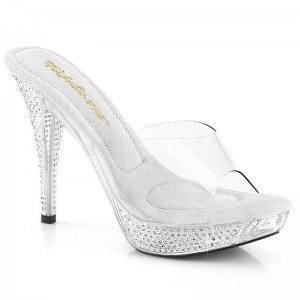 Chanclas De Plataforma Pleaser Elegant-401 Mujer Clear | ESPAÑA RFIZP