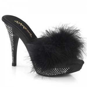 Chanclas De Plataforma Pleaser Elegant-401F Mujer Negras | ESPAÑA VNYRX