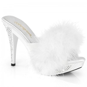 Chanclas De Plataforma Pleaser Elegant-401F Mujer Blancas | ESPAÑA IOHKZ