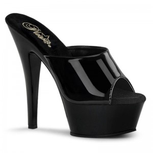 Chanclas De Plataforma Pleaser Kiss-201 Mujer Negras | ESPAÑA VPWNT