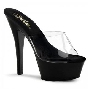 Chanclas De Plataforma Pleaser Kiss-201 Mujer Negras | ESPAÑA SBDWV