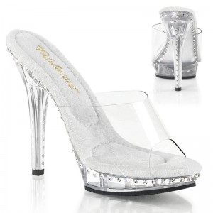 Chanclas De Plataforma Pleaser Lip-101LS Mujer Clear | ESPAÑA ERXMZ