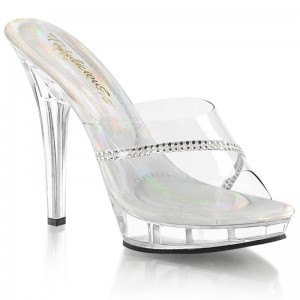 Chanclas De Plataforma Pleaser Lip-101R Mujer Clear | ESPAÑA KHBJG