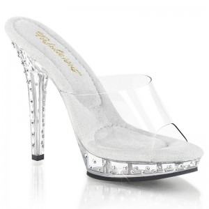 Chanclas De Plataforma Pleaser Lip-101SDT Mujer Clear | ESPAÑA NXVBT