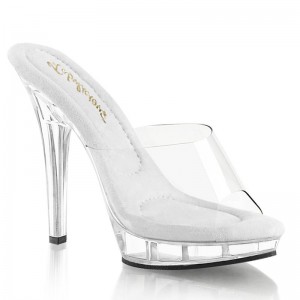 Chanclas De Plataforma Pleaser Lip-101 Mujer Clear | ESPAÑA LJBND