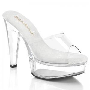 Chanclas De Plataforma Pleaser Martini-501 Mujer Clear | ESPAÑA NMKCD