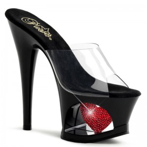 Chanclas De Plataforma Pleaser Moon-701HRS Mujer Rojas | ESPAÑA QDSAO