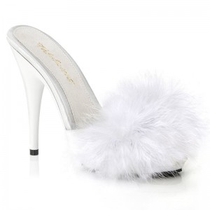 Chanclas De Plataforma Pleaser Poise-501F Mujer Blancas | ESPAÑA SFMIH