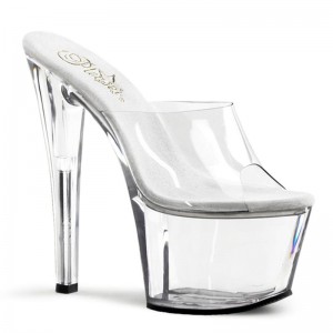 Chanclas De Plataforma Pleaser Sky-301 Mujer Clear | ESPAÑA JVOCM