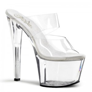 Chanclas De Plataforma Pleaser Sky-302 Mujer Clear | ESPAÑA IHVLP