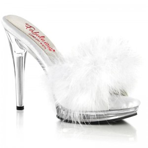 Chanclas Pleaser Glory-501F-8 Mujer Blancas | ESPAÑA PBKVC