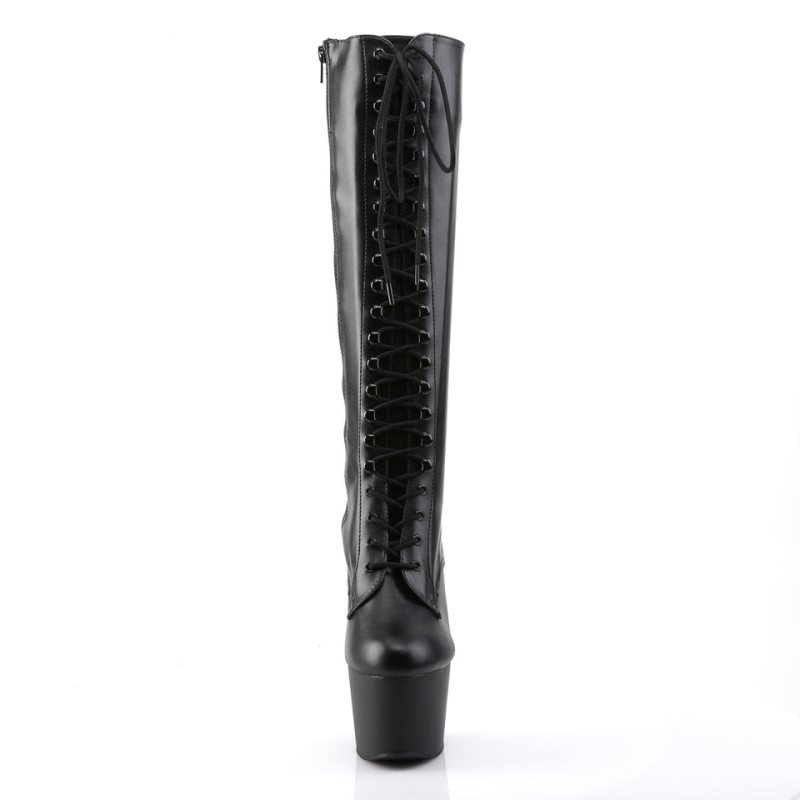 Botas Hasta La Rodilla Pleaser Adore-2023 Vegan Leather Mujer Negras | ESPAÑA PRZUW