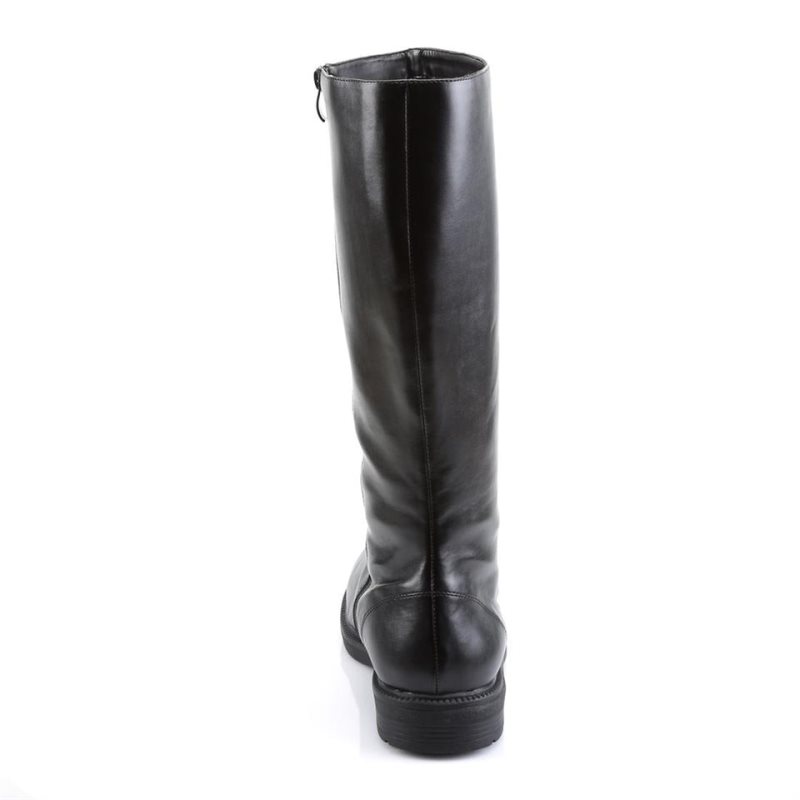 Botas Hasta La Rodilla Pleaser Captain-100 Vegan Leather Hombre Negras | ESPAÑA COXMY