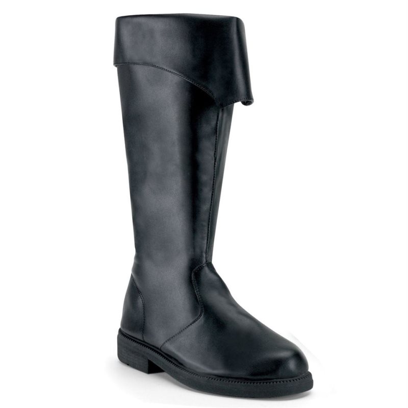 Botas Hasta La Rodilla Pleaser Captain-105 Vegan Leather Hombre Negras | ESPAÑA ZRVWM