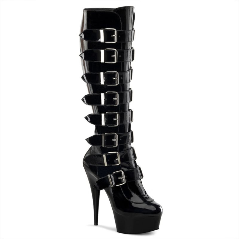 Botas Hasta La Rodilla Pleaser Delight-2049 Mujer Negras | ESPAÑA ZETAI