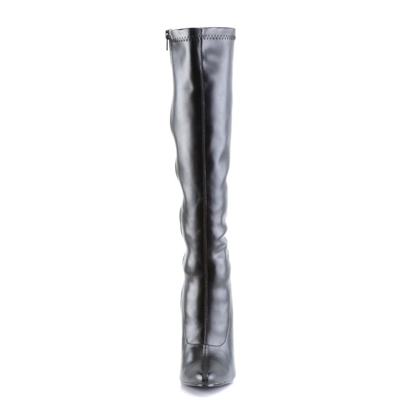 Botas Hasta La Rodilla Pleaser Domina-2000 Vegan Leather Mujer Negras | ESPAÑA AINPG