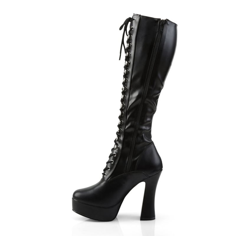 Botas Hasta La Rodilla Pleaser Electra-2023 Vegan Leather Mujer Negras | ESPAÑA ZQBDT