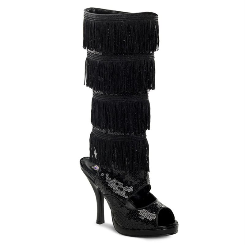 Botas Hasta La Rodilla Pleaser Flapper-168 Mujer Negras | ESPAÑA PDHKS