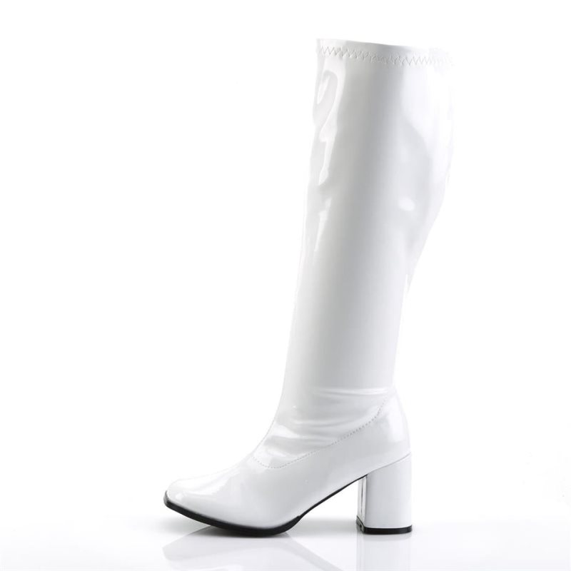 Botas Hasta La Rodilla Pleaser Gogo-300WC Mujer Blancas | ESPAÑA XETLP