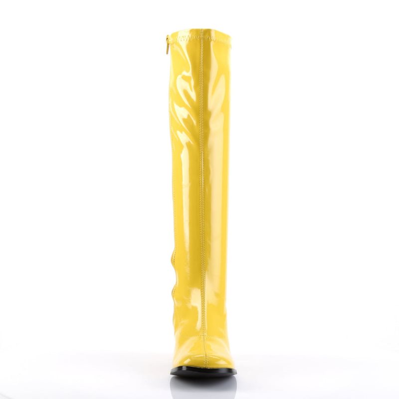 Botas Hasta La Rodilla Pleaser Gogo-300 Mujer Amarillo | ESPAÑA QKFWS