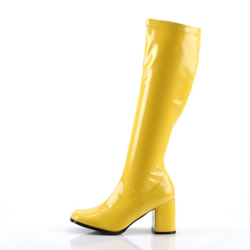 Botas Hasta La Rodilla Pleaser Gogo-300 Mujer Amarillo | ESPAÑA QKFWS