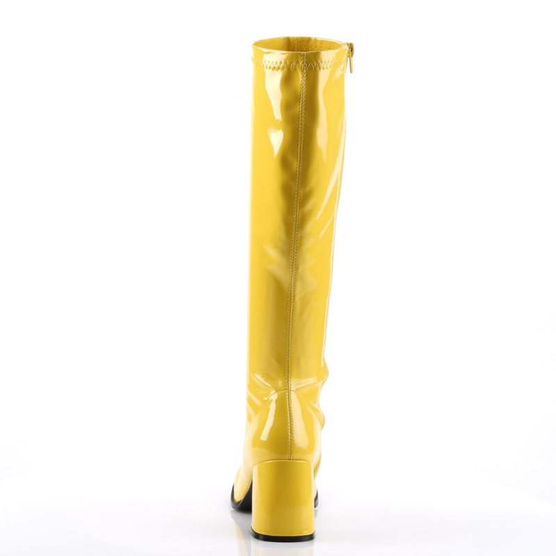 Botas Hasta La Rodilla Pleaser Gogo-300 Mujer Amarillo | ESPAÑA QKFWS