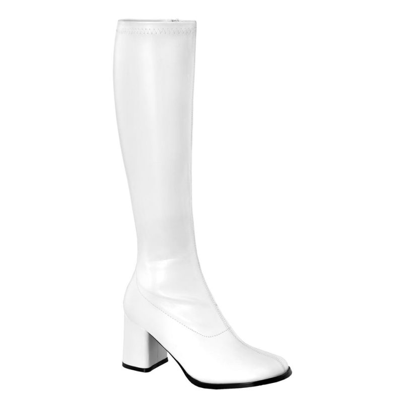 Botas Hasta La Rodilla Pleaser Gogo-300 Vegan Leather Mujer Blancas | ESPAÑA ZAUJF