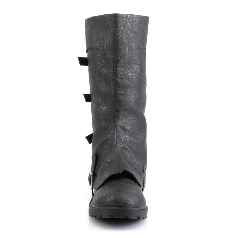 Botas Hasta La Rodilla Pleaser Gotham-105 Vegan Leather Hombre Negras | ESPAÑA GAHMV