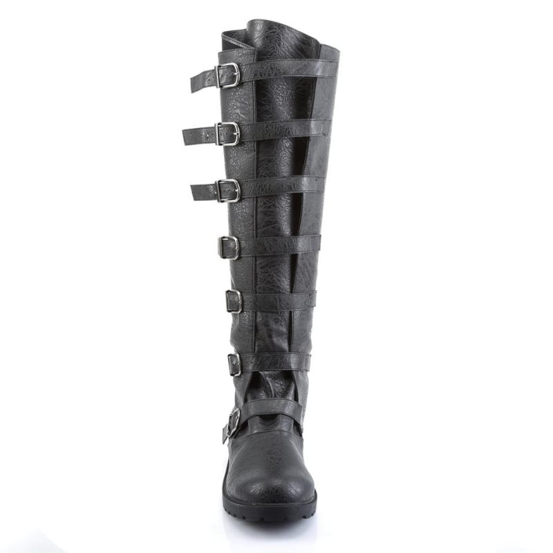 Botas Hasta La Rodilla Pleaser Gotham-110 Vegan Leather Hombre Negras | ESPAÑA ZLMGE