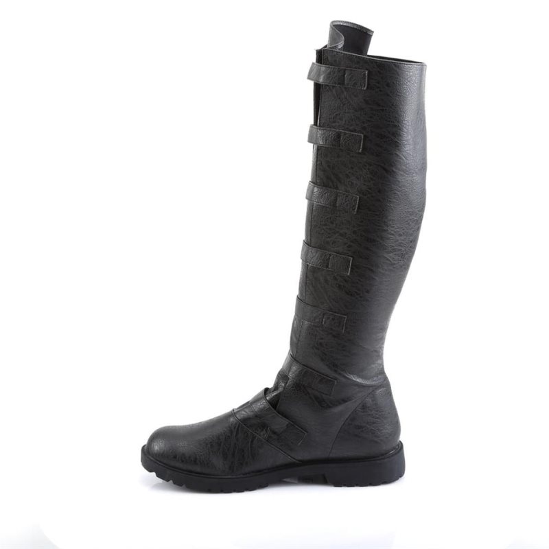 Botas Hasta La Rodilla Pleaser Gotham-110 Vegan Leather Hombre Negras | ESPAÑA ZLMGE