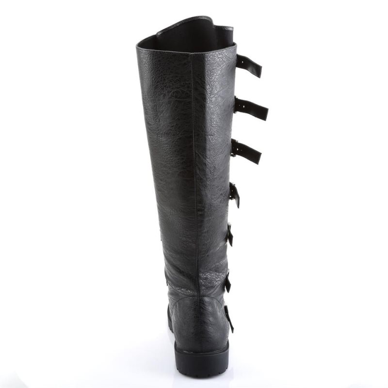 Botas Hasta La Rodilla Pleaser Gotham-110 Vegan Leather Hombre Negras | ESPAÑA ZLMGE