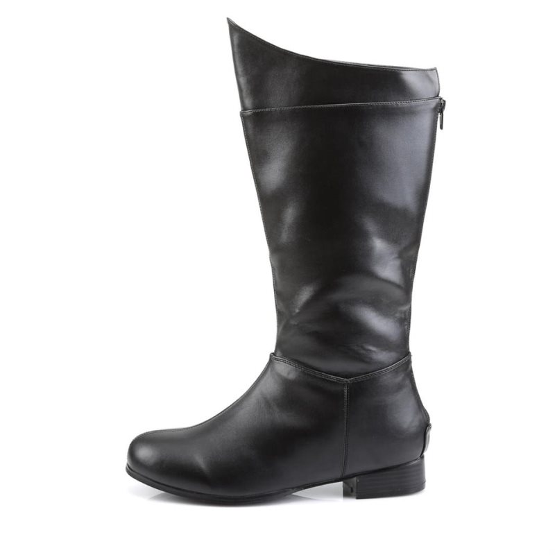 Botas Hasta La Rodilla Pleaser Hero-100 Vegan Leather Hombre Negras | ESPAÑA BFPTA