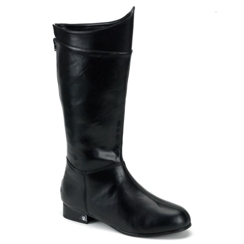 Botas Hasta La Rodilla Pleaser Hero-100 Vegan Leather Hombre Negras | ESPAÑA BFPTA