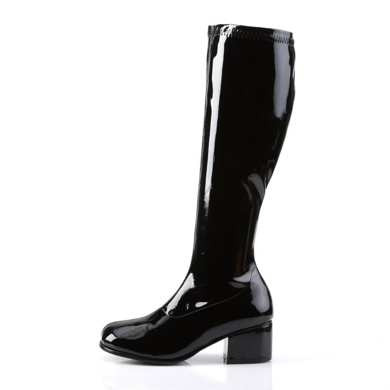 Botas Hasta La Rodilla Pleaser Retro-300 Mujer Negras | ESPAÑA YQWOF