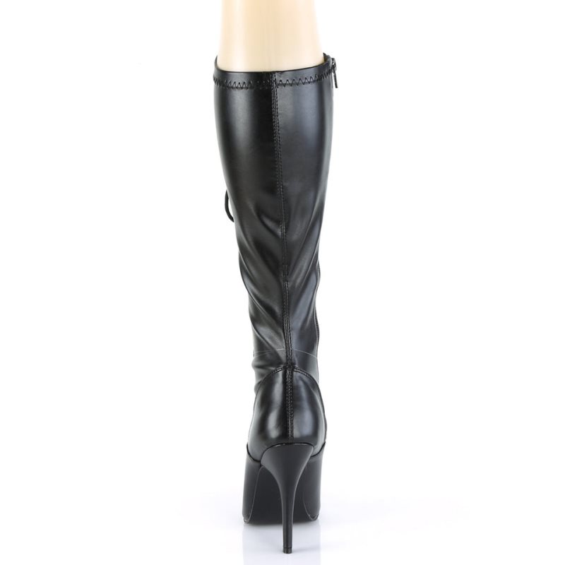 Botas Hasta La Rodilla Pleaser Seduce-2024 Vegan Leather Mujer Negras | ESPAÑA IKYOF