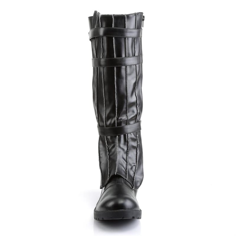 Botas Hasta La Rodilla Pleaser Walker-130 Vegan Leather Hombre Negras | ESPAÑA DQOTC