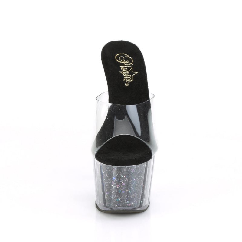 Chanclas De Plataforma Pleaser Adore-701CG Mujer Negras | ESPAÑA CJAZU