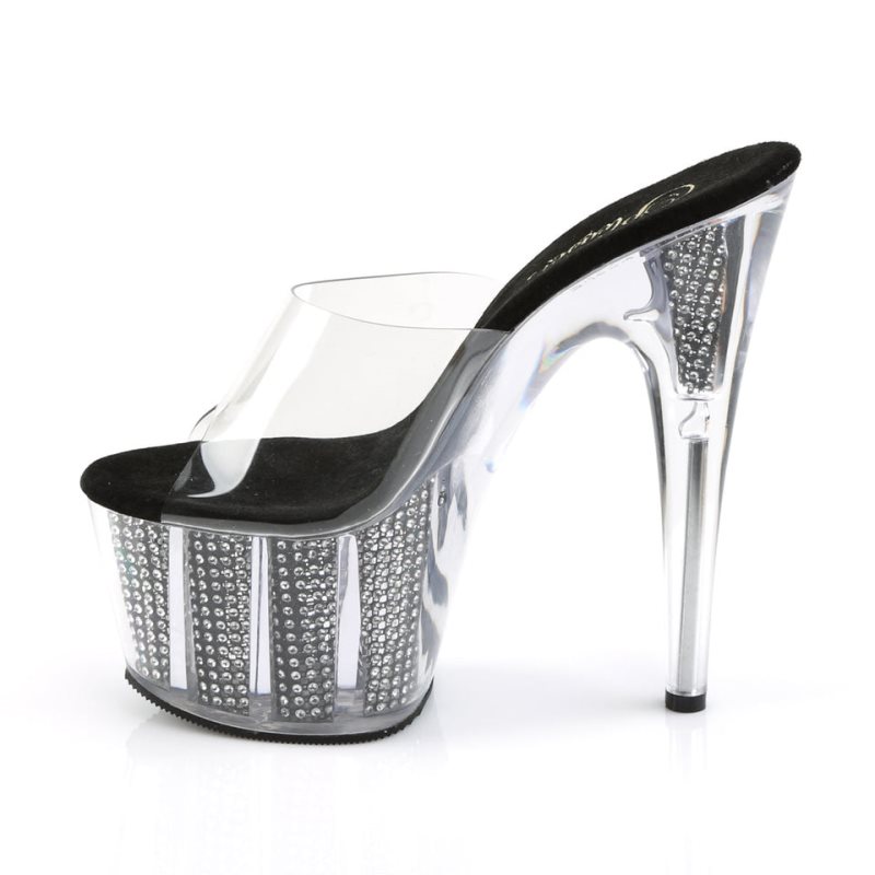 Chanclas De Plataforma Pleaser Adore-701SRS Mujer Negras | ESPAÑA CZNXI